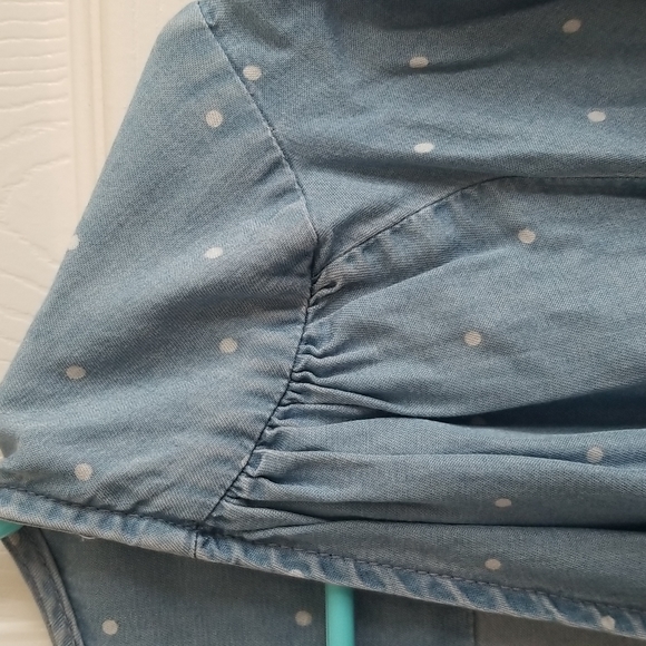 NWOT Blue Rain Chambray Wrap Top - Picture 2 of 4